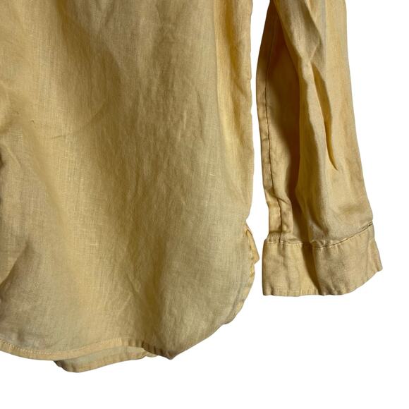 J. Jill Yellow 100% Linen Long Sleeve Button Up Shirt Size XS - Picture 5 of 10